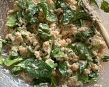Spenótos-árpagyöngyös rakott édesburgonya recept fázis 3 fotója
