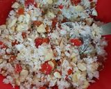 A picture of step 7 of Dilkush or sweet bread with coconut and tutti frutti filling.
