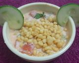 A picture of step 3 of Boondi veg raita.