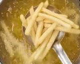 A picture of step 6 of Sooji fries (French fries without potatoes).
