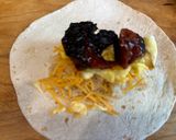 A picture of step 4 of Filipino Style Breakfast Burrito.
