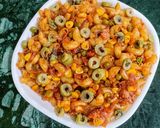 A picture of step 7 of Macaroni with Green Olives.