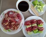 Hình bước làm 1 của món Tim & mề gà xiên que
