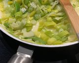 A picture of step 2 of Scrambled Eggs with Leeks.
