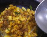 A picture of step 8 of Achari aloo.