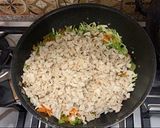 A picture of step 1 of Chicken and vegetables spring rolls.
