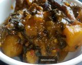 A picture of step 4 of Yam Porridge with a twist.