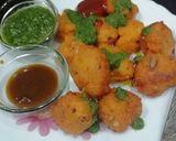 A picture of step 6 of Moong Fritter Chaat.