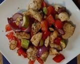 A picture of step 4 of Quick Air Fryer Chicken with Zucchini, Bell Pepper, and Onion (Ready in 20 Minutes).