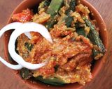 A picture of step 14 of Masala Bhindi.