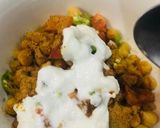 A picture of step 2 of Aloo chana chat.