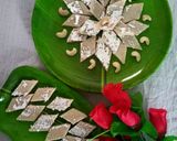 A picture of step 7 of Kaju Katli.