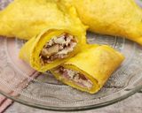 Foto del paso 8 de la receta: 🥟🍗🥓🍄🟫Empanadas de pollo desmechado, panceta, verdeo y champiñones 🍄🟫 🥓🍗🥟Masa de papa
