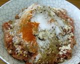 A picture of step 3 of Seekh kabab.