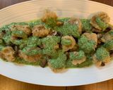 A picture of step 3 of Low carb cauliflower gnocchi with low fat spinach-mint-yoghurt sauce & mushrooms for Jamo.