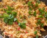 A picture of step 8 of Schezwan fried rice.