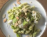 A picture of step 5 of Pasta with Zucchini Pesto.