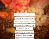 Une image de l'étape 2 de Tomate farcie à la viande hachée et au aubergines accompagnée de tagliatelles.