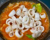 Foto langkah ke 5 dari resep Cumi & Udang saus padang.