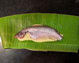 A picture of step 6 of Pabda Paturi (Pabda fish cooked in banana leaf).