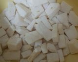 A picture of step 1 of Kurkuri sweetcorn aloo chat.
