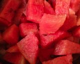 A picture of step 1 of Watermelon rice.