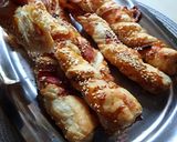 Sonkás-sajtos csavart rúd recept fázis 2 fotója