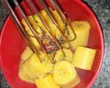 A picture of step 3 of Plantain stuffed cones.