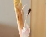 A picture of step 2 of Kelphool (banana flower) & Val bhaji.
