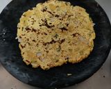 A picture of step 3 of Besan ki roti (Sindhi koki).