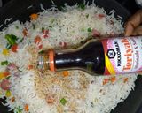 A picture of step 5 of Teriyaki rice, chicken salad with honey and orange dressing.