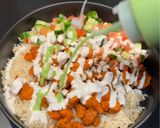 A picture of step 11 of Halal Cart Chicken and Rice Bowl.