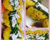 A picture of step 4 of Instant Katori dhokla.