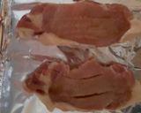 A picture of step 1 of My pork loin chops with Carelamized onions & Apple sauce.😁.