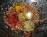 A picture of step 3 of Mushroom Matar curry.