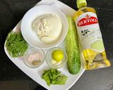 A picture of step 1 of Tzatziki.