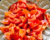 A picture of step 6 of Tomato Tehri with Heat shape.