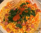 A picture of step 2 of Corndog Pie.
