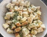 A picture of step 3 of Air Fryer Croutons.