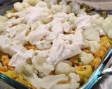 Vöröslencsés rakott karfiol (vegán) recept fázis 3 fotója