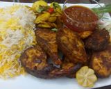 A picture of step 19 of Fry fish, Aloo & Rice platter.