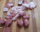 Foto del paso 2 de la receta: Arroz con panceta y longaniza fresca. Airfryer y vitrocerámica