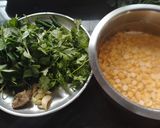 A picture of step 1 of Methi Daal Vada.