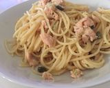 Foto del paso 8 de la receta: Espaguetis con salmón fresco y alcaparras