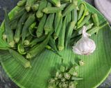 A picture of step 1 of Bhindi fry.