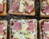 A picture of step 4 of Hawaiian pizza bread.