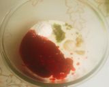 A picture of step 2 of Red Velvet Rava Dhokla.