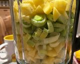 A picture of step 1 of Leek potato soup.