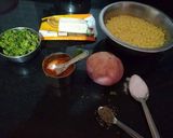 A picture of step 1 of Coriander Cheela.