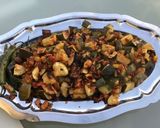 Une image de l'étape 11 de Courgettes au jambon, poivron, tomates, abricots secs et citron confit.